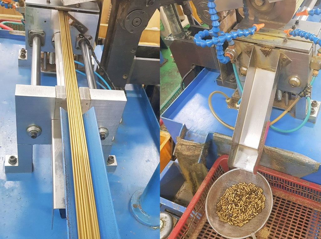 정밀 톱날 절삭 기계로 컷팅 작업